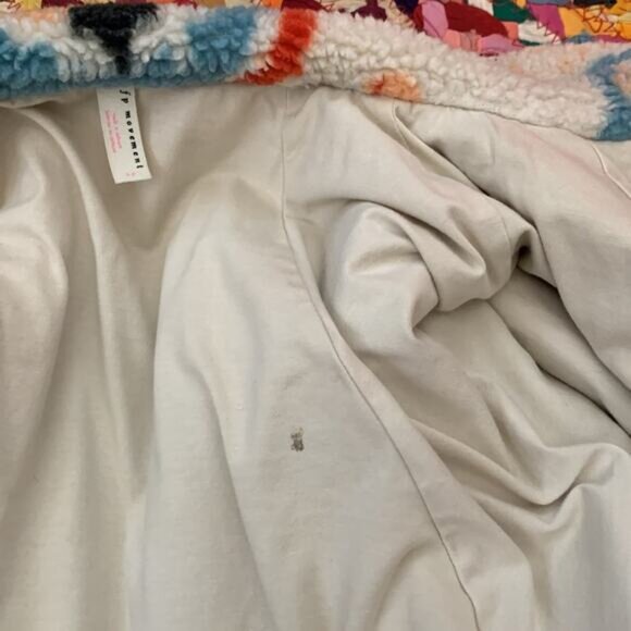 Free People Movement Hit The Slopes Printed Fleece Jacket Cream Multi Combo - Picture 9 of 9